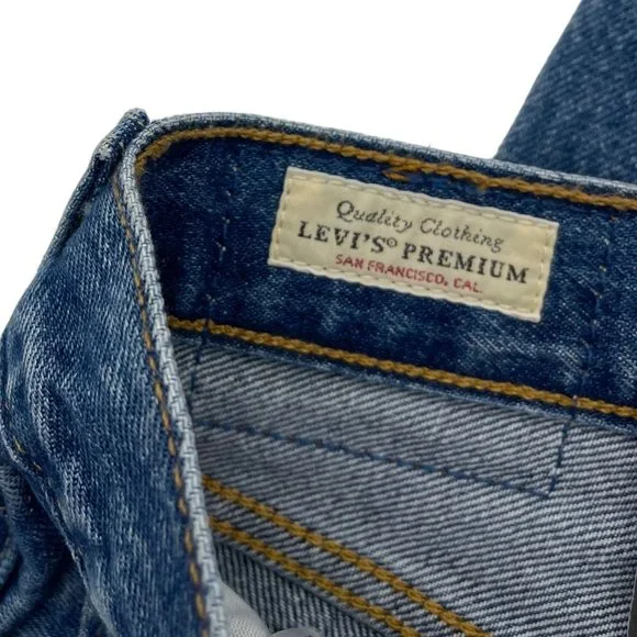 NWT Levi's 501 High Rise Straight Leg Jeans Dark Wash Quality Denim - Picture 4 of 6